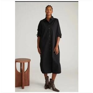 Universal Standard Odeon Shirt Dress 4XS 00 0 2XS NWT Black Midi Capsule Luxe